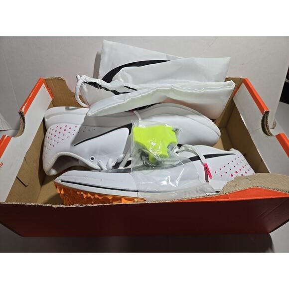 Nike TJ Triple Jump Elite 2 Track Shoes White Black Spikes Mens 9 Womens 10.5 - Picture 14 of 16